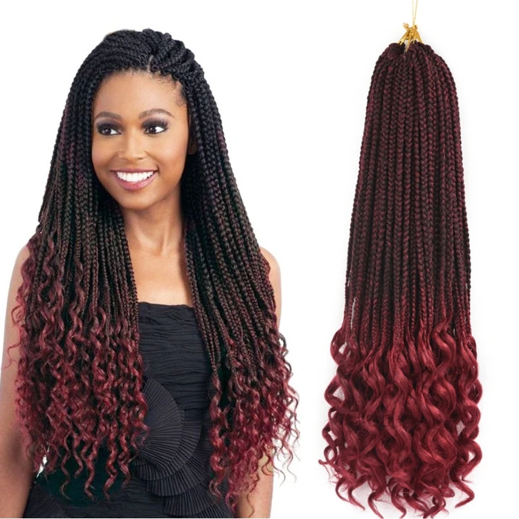 

Julianna 14 18 24 inches synthetic box crochet hair braid for black women box braids curly end braid hair