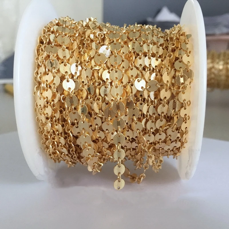 Fashion Gold filled 4MM Sequin Disc Chain 14K for Jewelry Making Bracelet Necklace