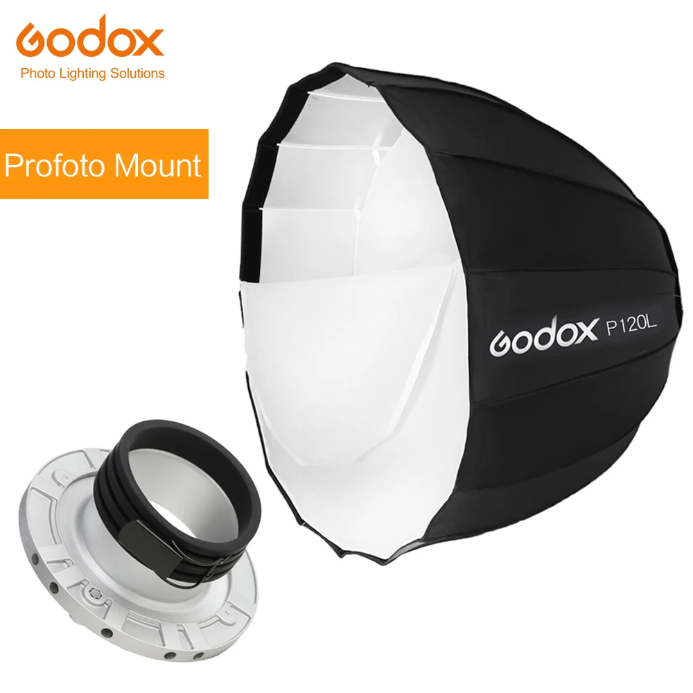 

Godox Portable P120L 120CM Deep Parabolic Softbox Profoto Mount Studio Flash Speedlite Reflector Photo Studio Softbox, Other