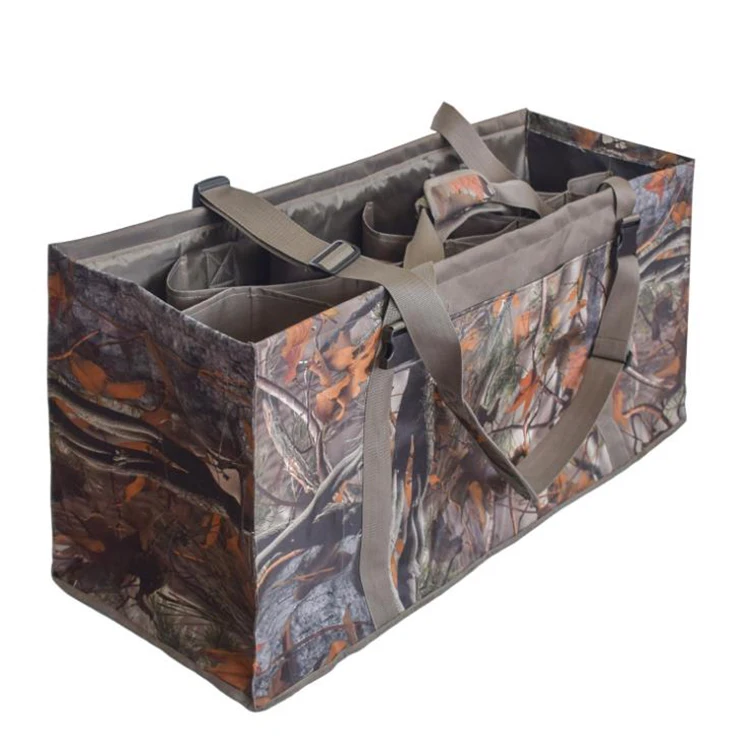 

Large Capacity Waterproof Camo 12 Slot Duck Decoy Bag Adjustable Shoulder Strap