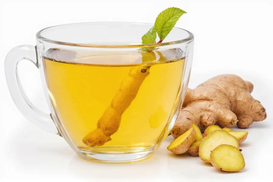 Comparison of fresh ginger root, dried ginger slices, and ginger powder in separate bowls