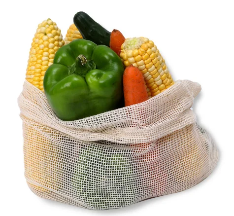 

in stock quick delivery organic produce cotton net fabric natural cotton mesh bag grocery bag cotton, Custom