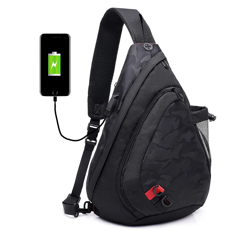 

Twinkle Men's New Canvas Large Capacity Chest Bag With Custom Logo