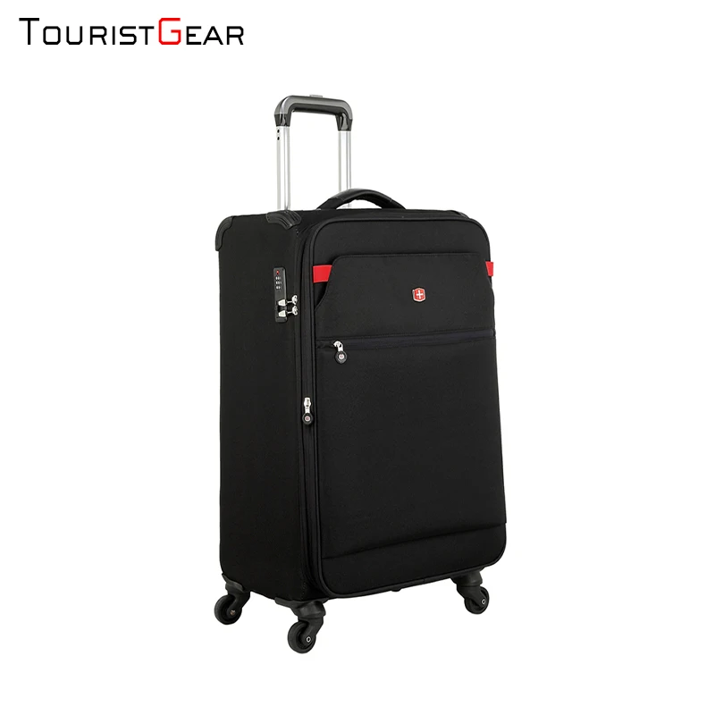 

Zipper luggage black/blue/red/gray multi-functional business luggage waterproof materials trolley bags