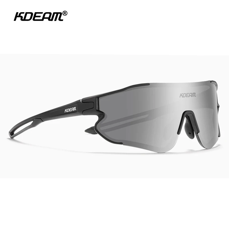 

KDEAM KD0801 new colorful mirror polarized sunglasses outdoor riding glasses TR90 one-lenses sports sun glasses