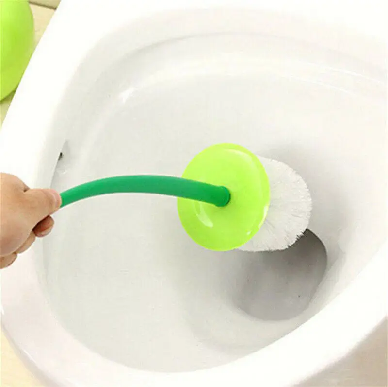 

Creative Home Toilet Brush Plastic Bathroom Cleaning Set Creative Lovely Cherry Shape Lavatory Cleaning Products With Base, As photo