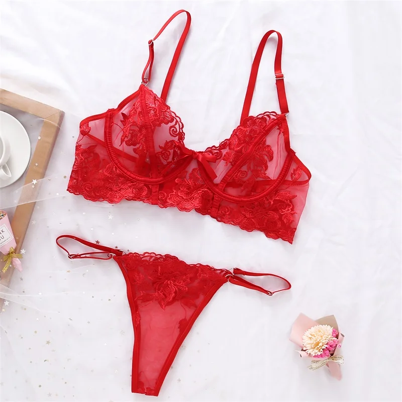 Women Red Lingerie Underwire Sexy Red Underwear Women Sexy Lingerie