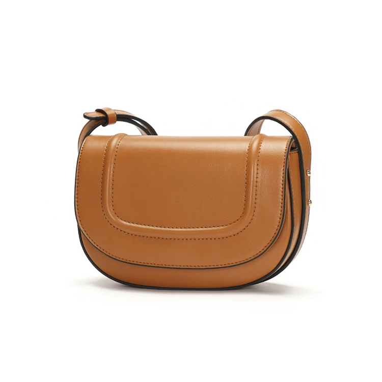 

EM1082 Simple vegan leather handbags designer small saddle bag crossbody purse
