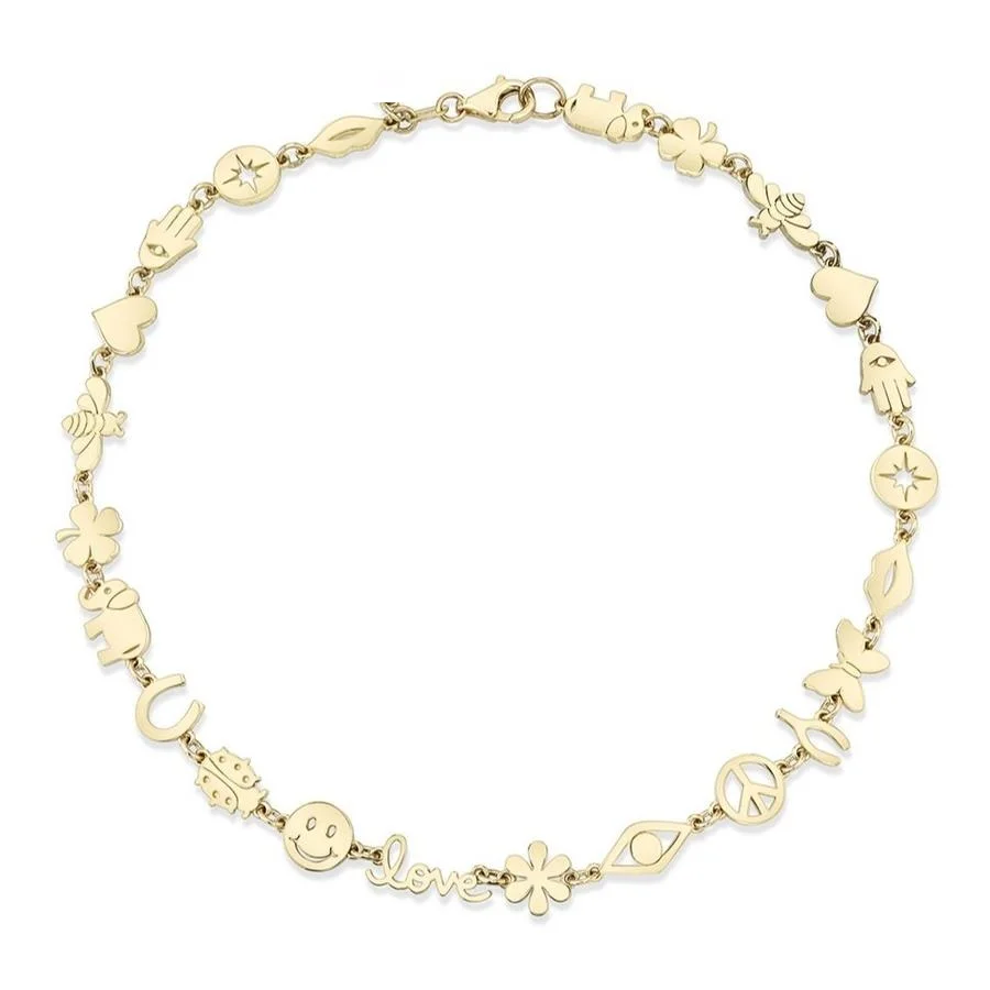

gold plated cute jewelry fashion heart hand lip smile love charm custom bracelets for women