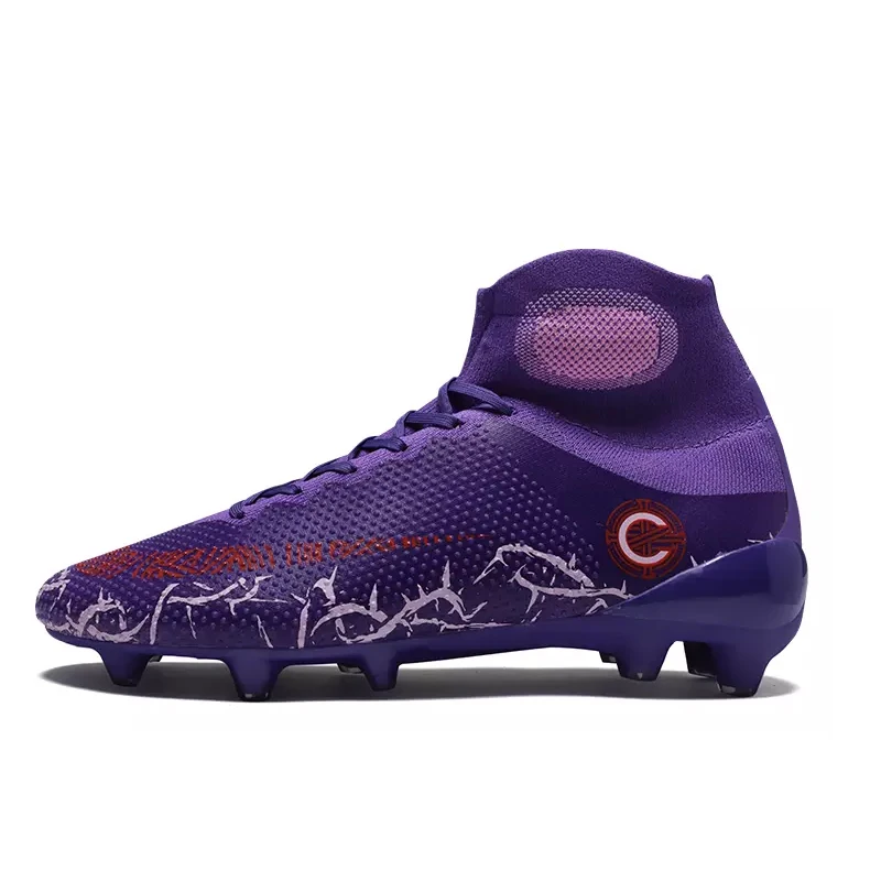 

OEM 2021 Custom Design OEM Microfiber Leather Waterproof Professional Women Outdoor Football Shoes High Heel Girls Soccer Boots, Green / purple / pink