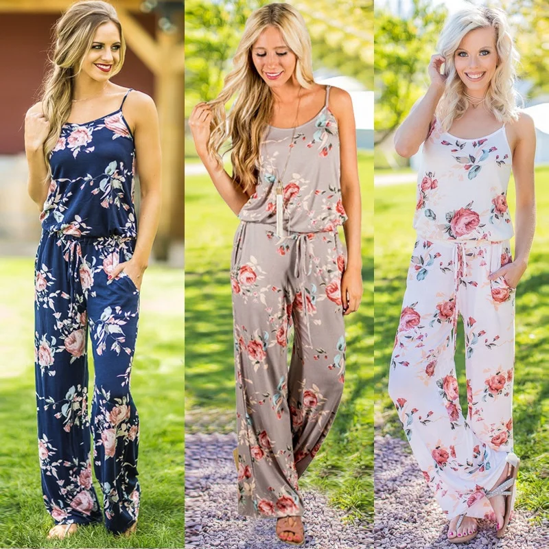 

Fashion summer sexy girls/ladies off shoulder one piece jumpsuit, printed sleeveless casual jumpsuit for women, Custom color or our colour stock