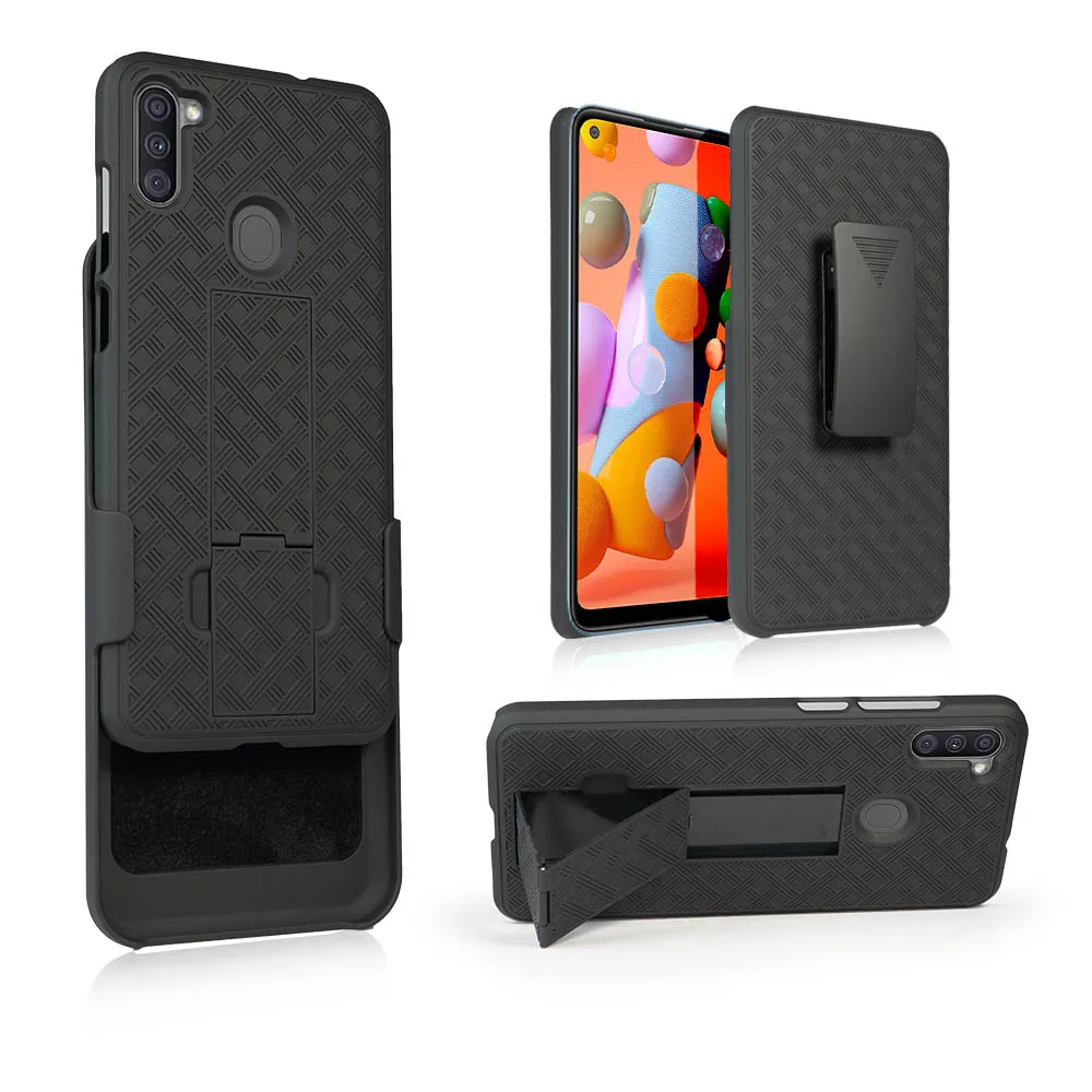 

Woven pattern Kickstand Dual Layer Cell Phone Holster Combo Case for Samsung Galaxy Z Fold 3, Multi