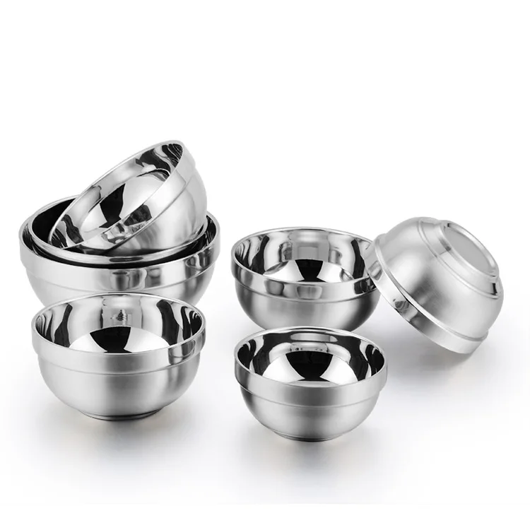 

Insulated Double Walled Multipurpose Stainless Steel Bowl Set Soup Bowl Korean, Silver
