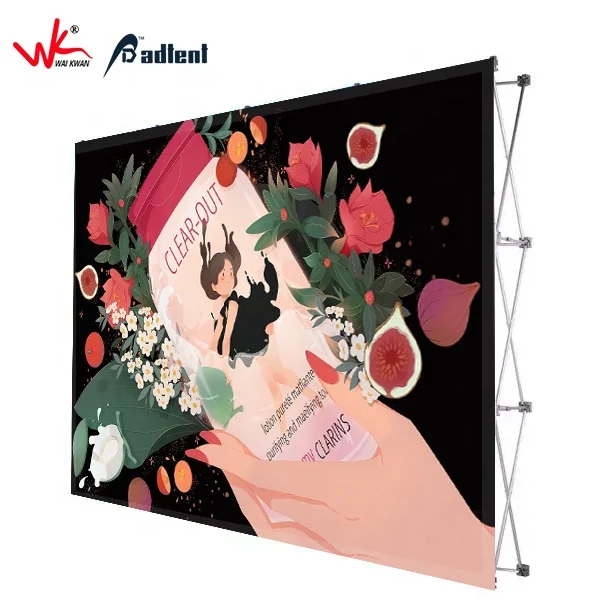 Trade Show Backdrop Stand Tension Fabric Aluminum Frame Custom Pattern Outdoor Display Stage