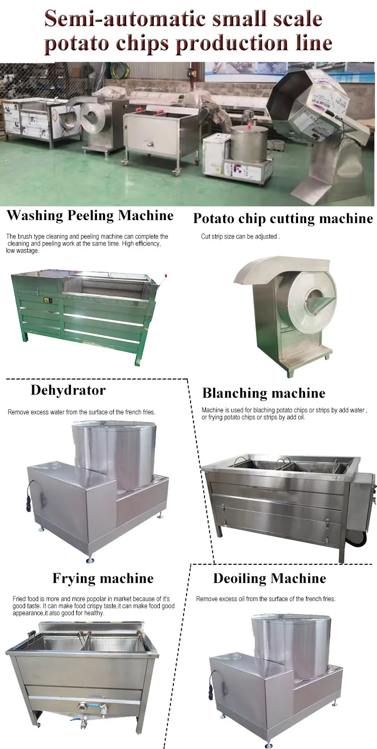 Small Fully Automatic Lays Potato Chips Making Machine Fresh Frozen Scale French Fries Machine Potato Chips Production Line factory