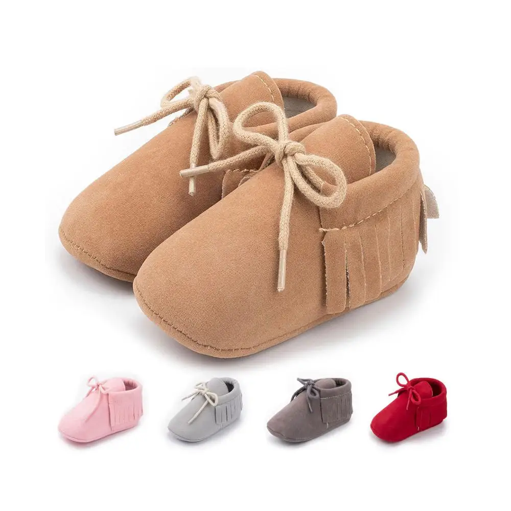 

Wholesale Faux suede tassel Anti-slip slip on moccasin infant Walking shoes Baby shoes, 9colors