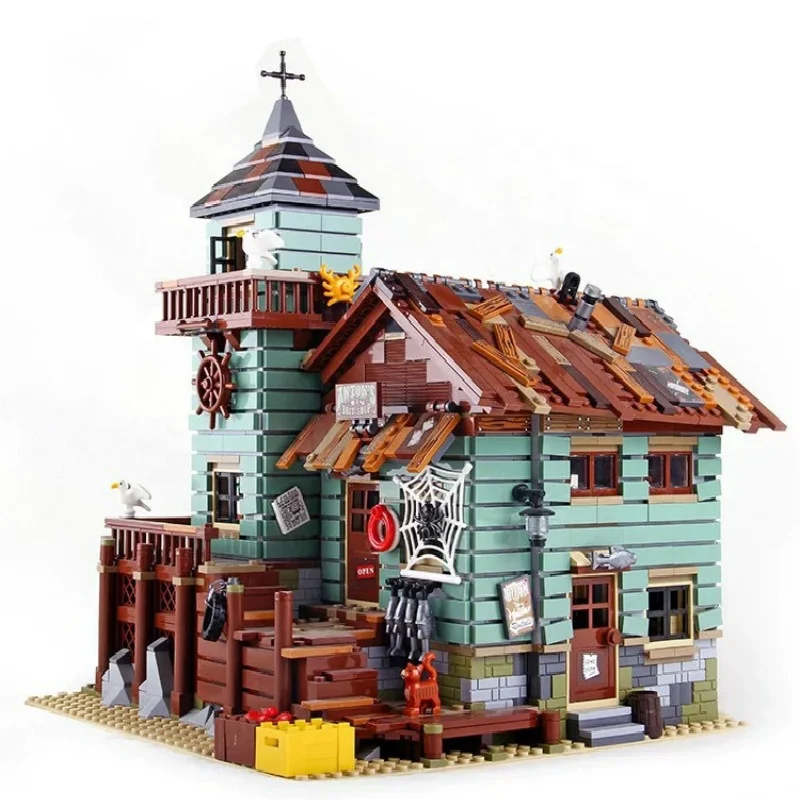 

In Stock Toy Bricks Old Fishing Store Building Blocks with 21310 construction set brick toy