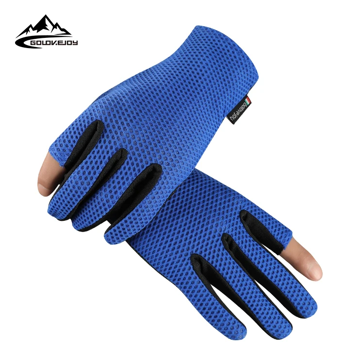 

GOLOVEJOY XG26 Two Finger Ice Silk Fishing Riding Sunscreen Gloves Summer Unisex Breathable Non-slip Motor Bike Gloves, Has 6 colors