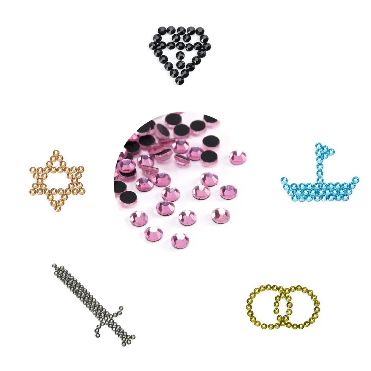 

Lt.rose Flatback 5 sizes Rhinestone Decorative For Nail Diy Crystal