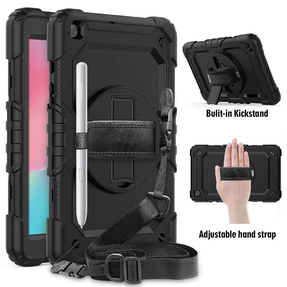 

Tablet PC for Samsung Galaxy Tab A 8.0 T290 T295 Protective Cover, 360 Rotation Hand Strap &Kickstand Silicon Tablet Case