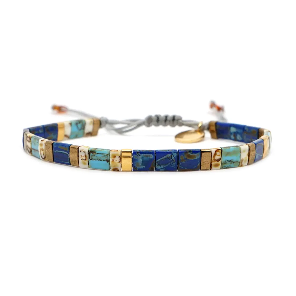 

Fashion Jewelry Square Tila Bracelet Retro Bracelet Mens Bracelets 2019 Boyfriend Gift, Picture