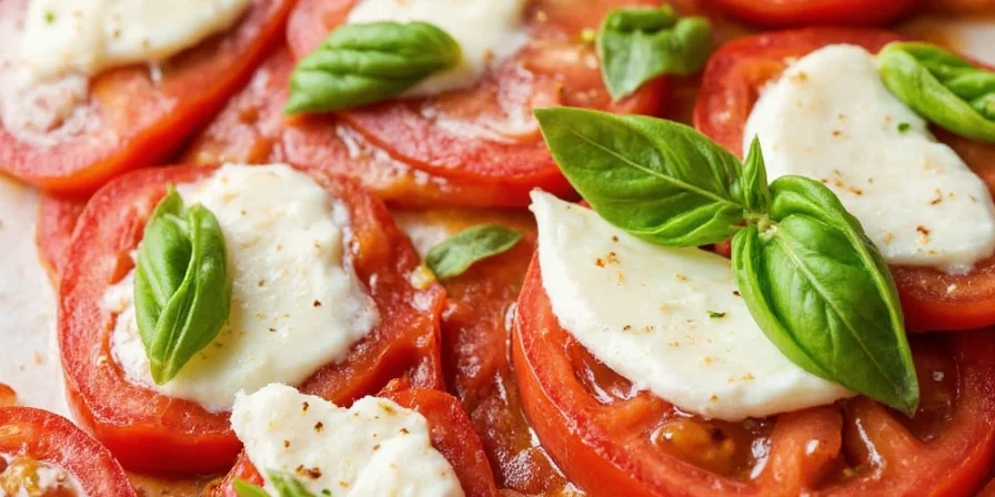 Artfully plated caprese salad