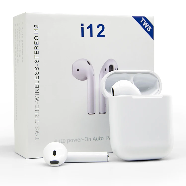 

2020 high quality factory wireless original i12 i14 tws earphone headphones kids earbuds handsfree earpad bluedio earpiece, White