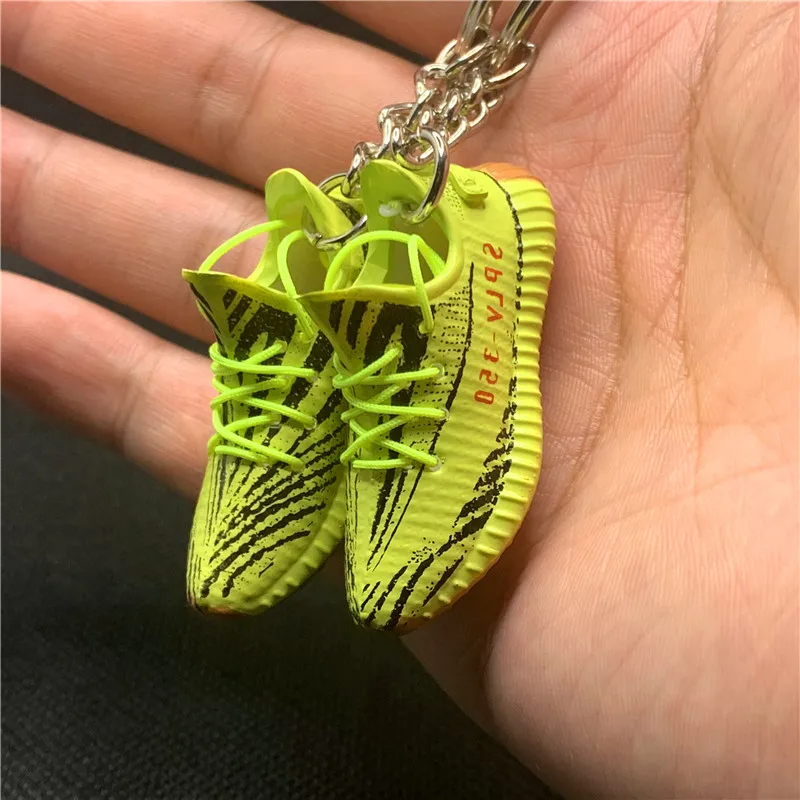 

Wholesale 3D Plastic yeezy 350 v2 AJ sneaker shoe keychain with mini box mini bag