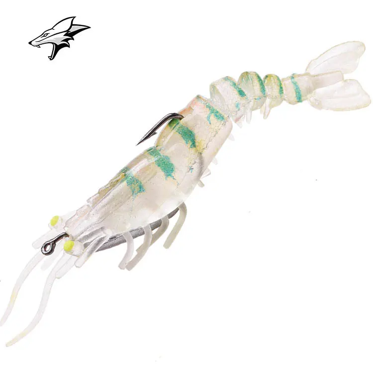 

Fishing Soft Plastic Rattled Prawn Lure Live Shrimp Soft Plastic PVC Lure