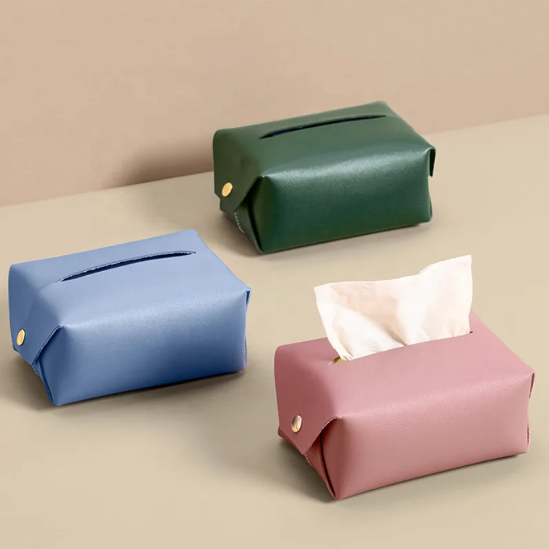 

2021 YY Rectangular Leather Tissue Box Cover Tissue Holder for Dispenser Case for Bathroom & Desk, Accept custom color