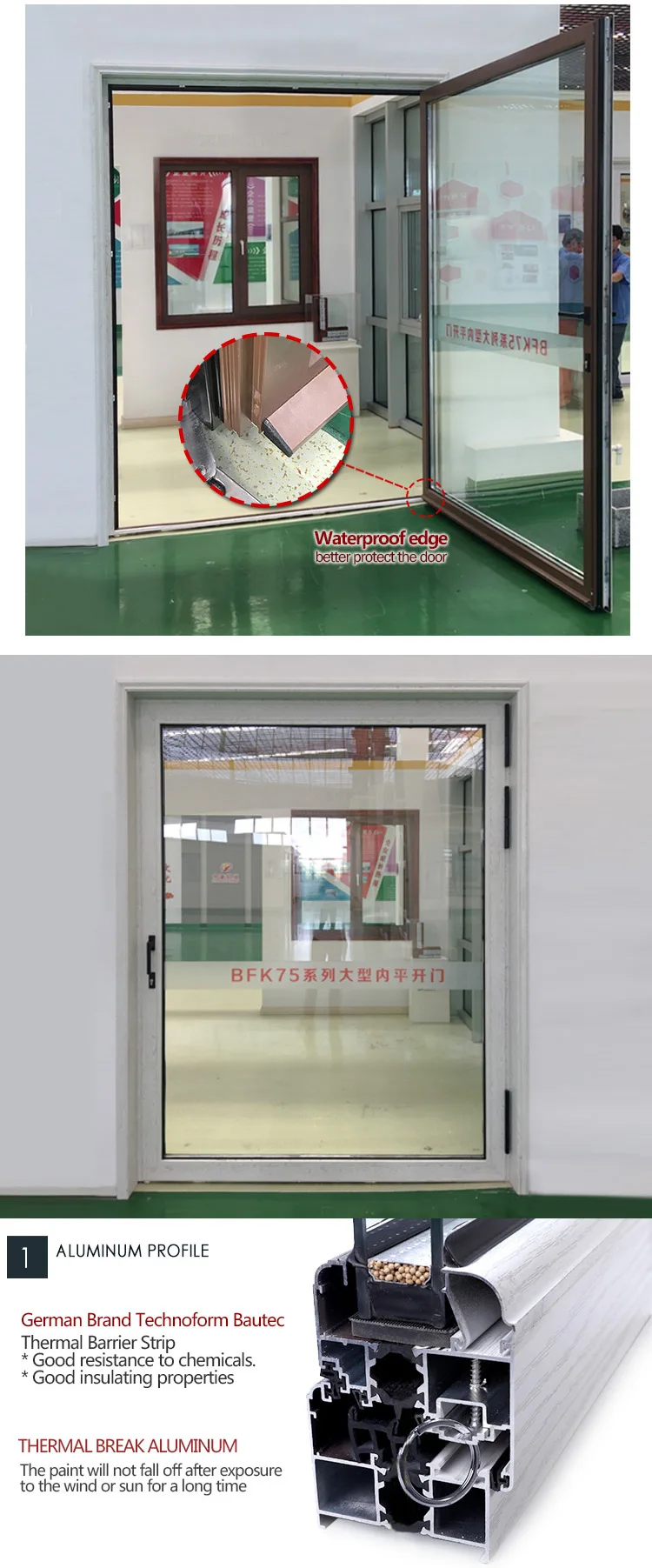 Unique style hurricane impact entry doors glazed entrance glass for front
