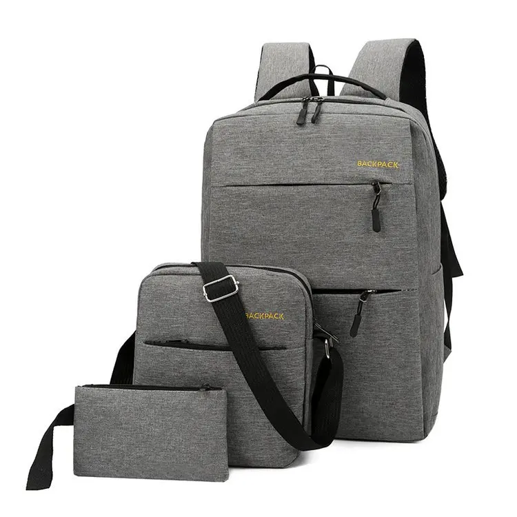 

V224 Wholesale high quality canvas material kids school bag set fashion cheap 3 pc backpack bag set 3 in 1