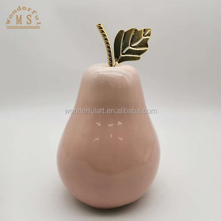 Porcelain  Fruit Pear Shape Figurine for Home Decor Tabletop Ornament Ceramic Figurine For Dinning Room Decoration set of 3