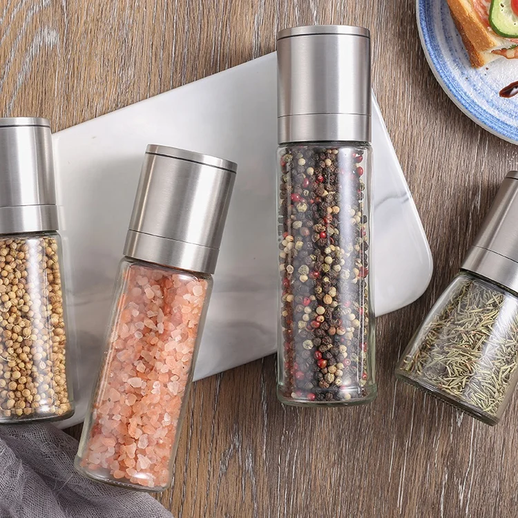 

manual salt and pepper grinders kitchen spice grinder ceramic core salt and pepper grinder, Customized available