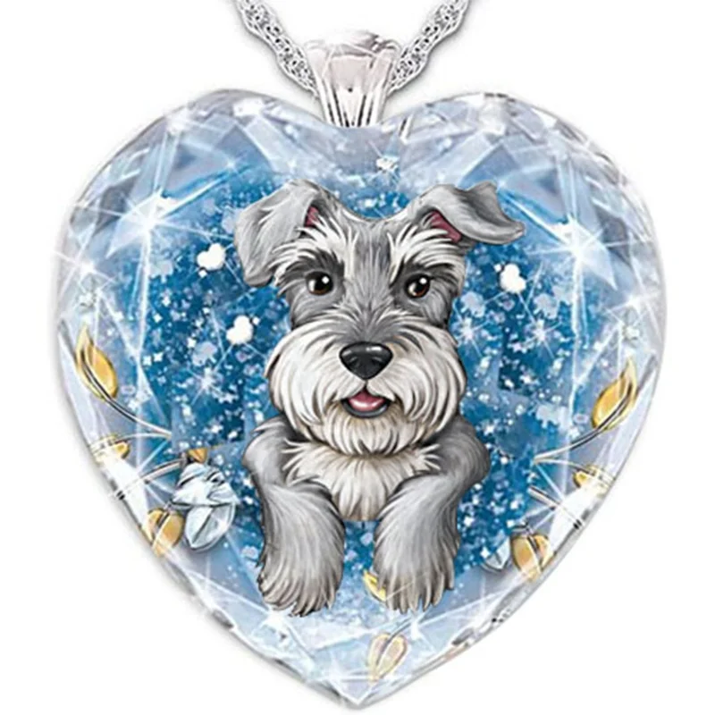 

European and American fashion animal Schnauzer cute and delicate girl pendant necklace birthday gift