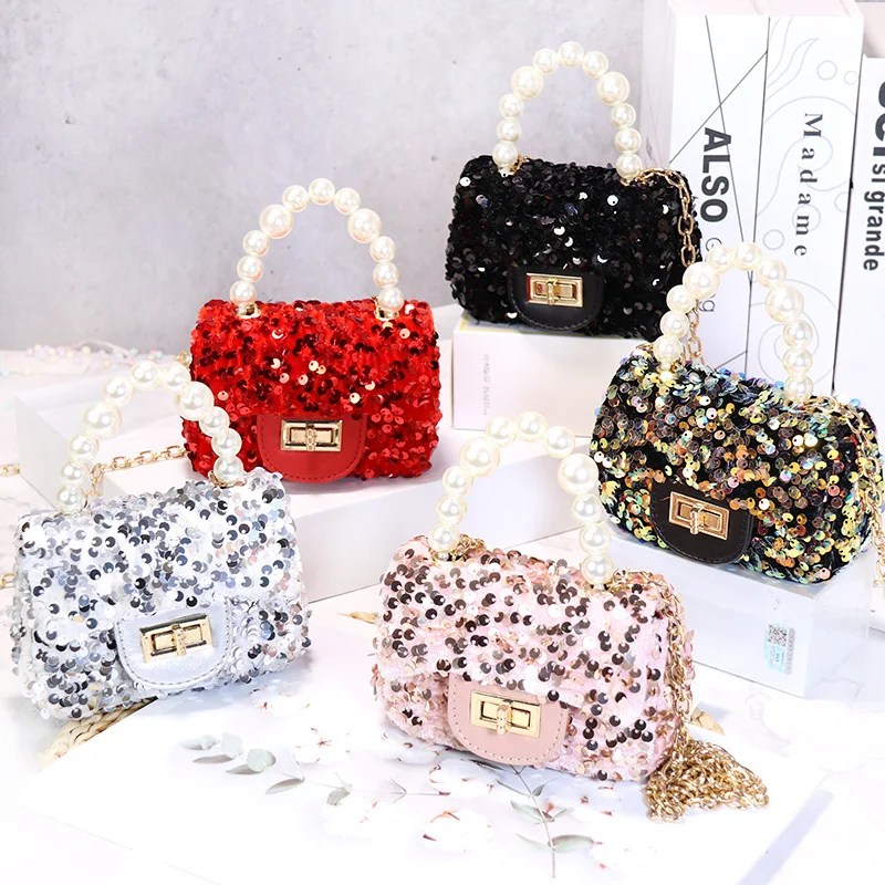 

Mini bag children bag princess sequin crossbody shoulder handbag jelly purse for kids bag 2021, 6 colors