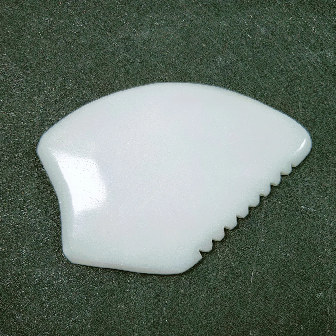 

Gua Sha Tool - White jade Guasha Scraping Massage Tool, Facial Massage for Lymphatic Drainage for Face, Neck and Body
