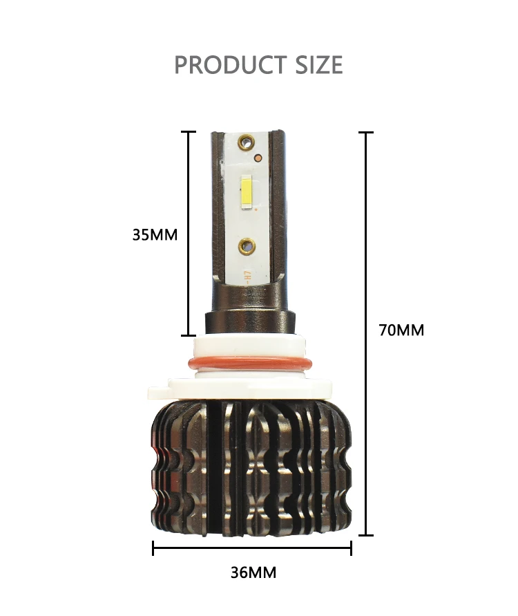 Conpex K7 Universal Fanless Led Headlight 12v H1 H3 H4 H7 H11 Car