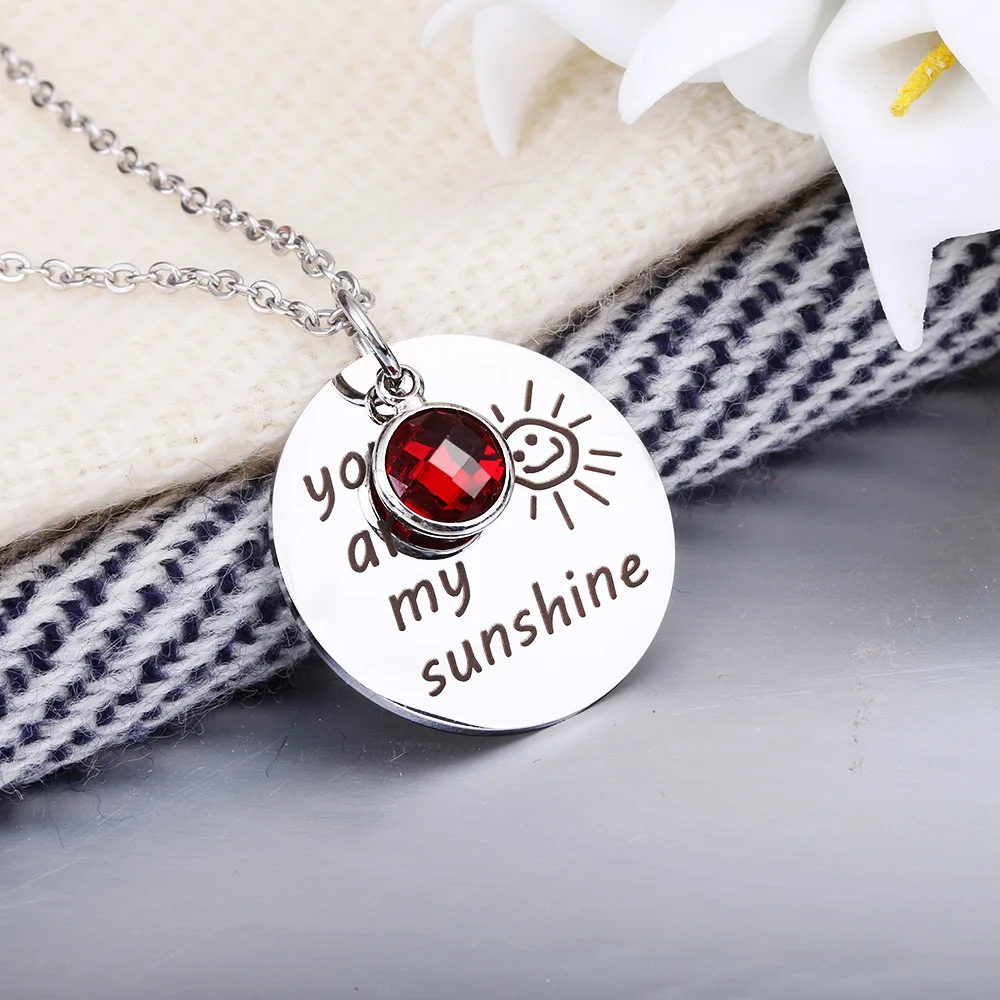 

Wholesale Stainless Steel You Are My Sunshine Necklace Charm Necklace Valentine Jewelry For Women Gifts