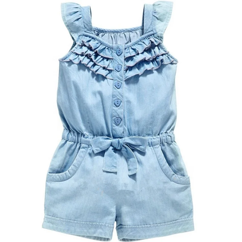 

Fashion organic cotton baby clothes sleeveless jumpsuit for baby girl wholesale