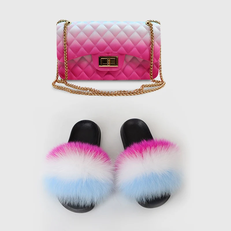 

2021 Fashion Style Summer Jelly Purse Women's Sandals And Purse Sets Purse And Shoe Sets