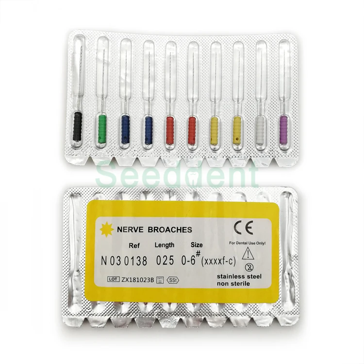 Dental Nerve Broaches Stainless Steel Files / Dental Endo Files Buy Dental Root Canal Files
