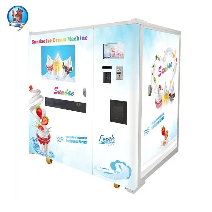 Automatic Soft Ice Cream Vending Machine Manufacturer With Payment