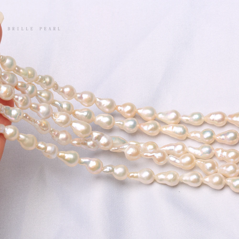 

Wholesale 8-10mm High Quality White Profiled Baroque Freshwater Pearls, As shown