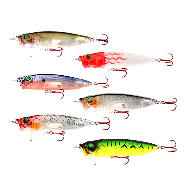 

Toplure Model 5367 Topwater Popper 70mm 9.5g /90mm 16g/ 110mm 33g Six Colors Switchable Tongue Plate Fishing Lure, 6 colours available