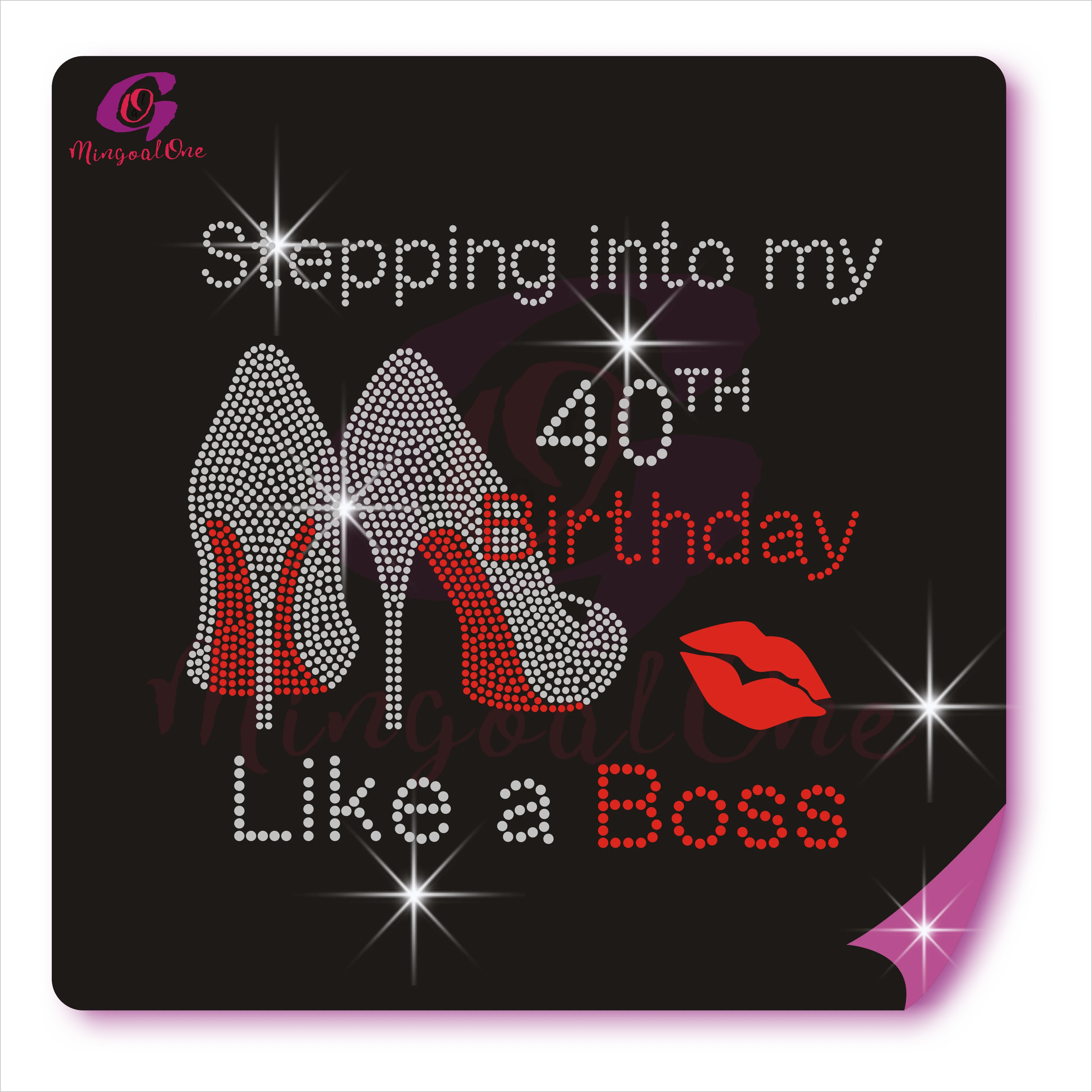 

Stepping Into My Birthday Like A Boss Shoes Hotfix Rhinestone Transfer Bling High Heels Rhinestone Iron on Motif Designs, Select from color chart