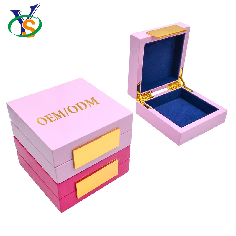 

Eco Friendly Plain Dedoot Wooden Jewelry Craft Kids Simple Small Wood Box, Pink