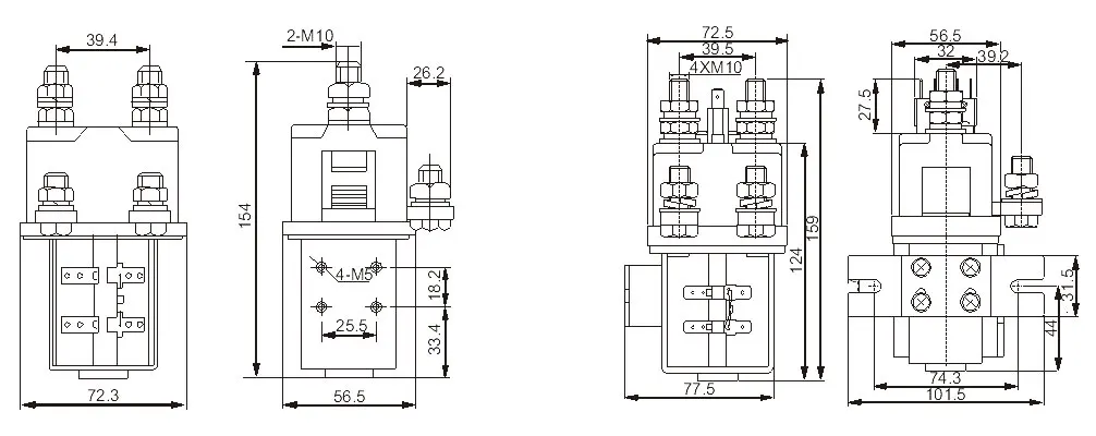 SW401 400A CO NO+NC SPDT Solenoid switch EV Relay 12VDC 24VDC Albright equivalent 12V 24V DC motor 400A Changeover DC Contactor