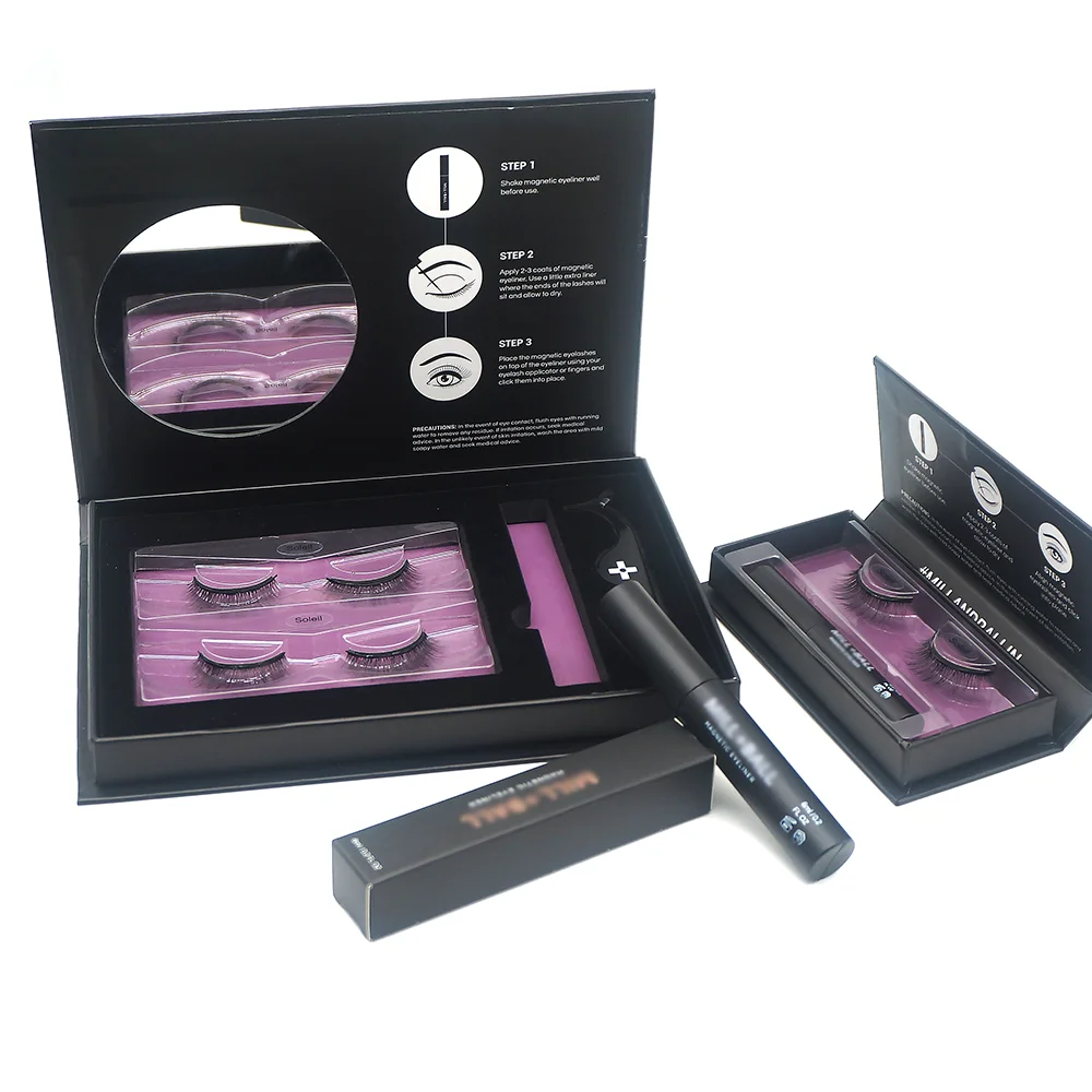

Magnetic Eyeliner and Magnetic Eyelash Kit Magnetic Faux Mink Eyelash Handmade 3D Craft Daily Makeup Hand Made 0.10mm Rosee Curl