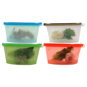 Image of 500 ml Eco friendly Reusable Silicone Fresh Food Storage Bag